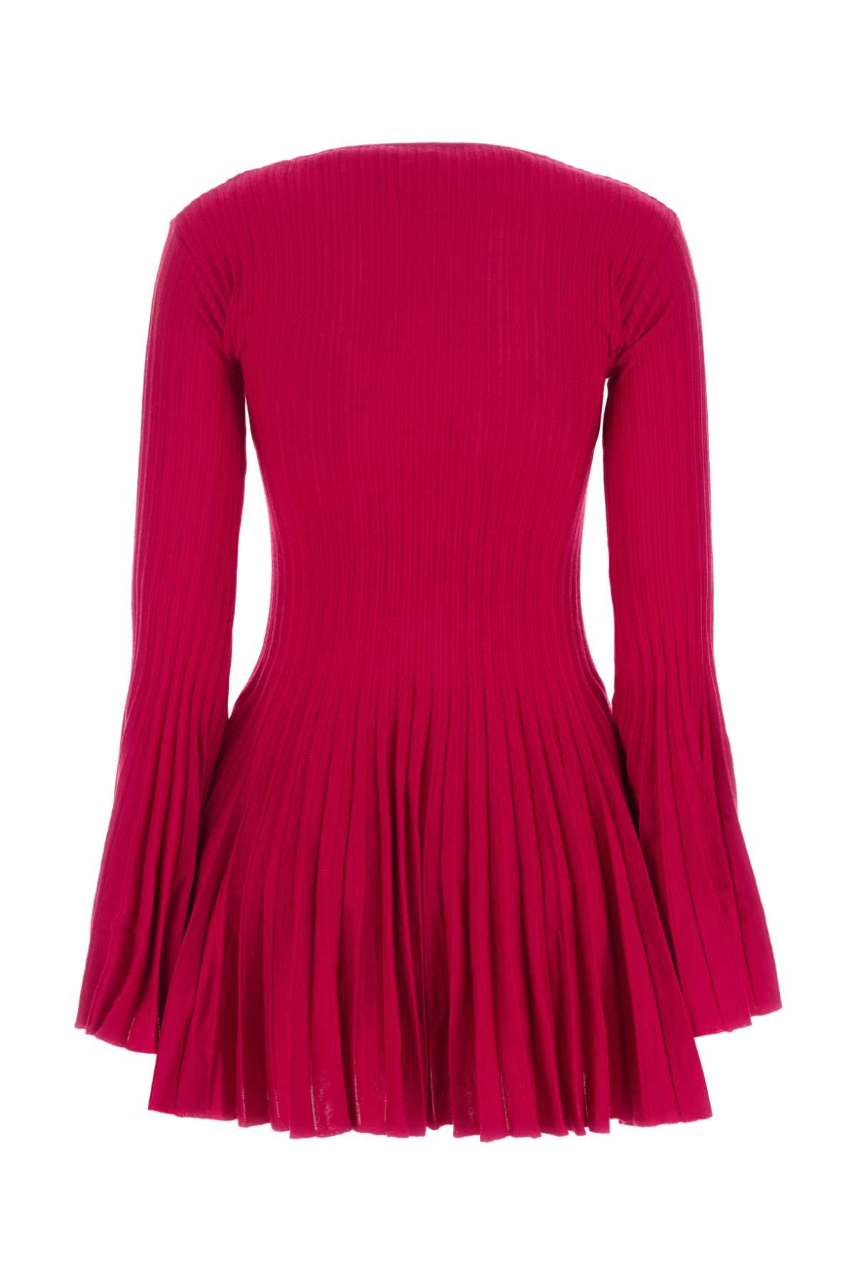 BLUMARINE Chic Fuchsia Wool Mini Dress