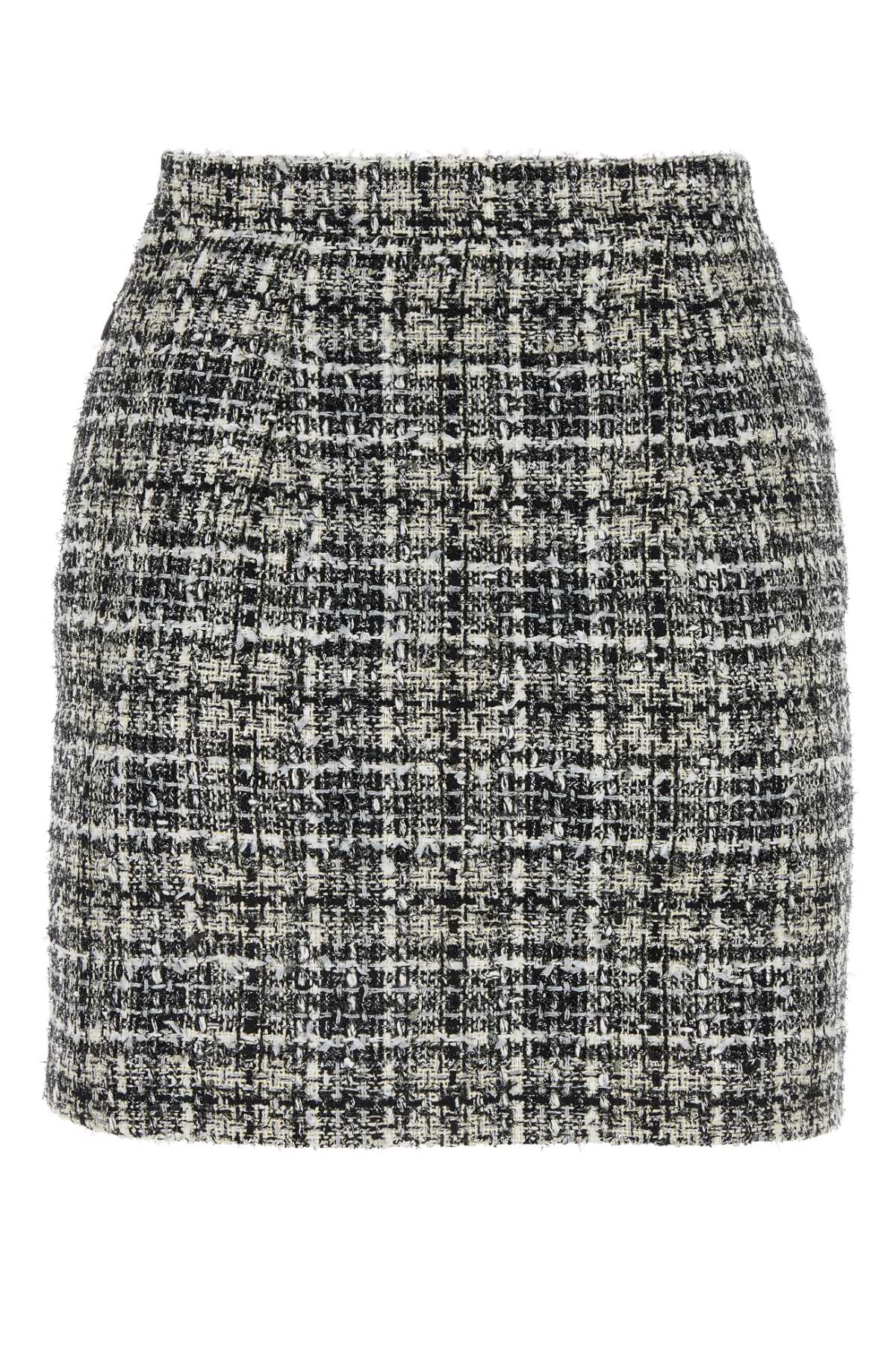 ALESSANDRA RICH Chic Embroidered Tweed Mini Skirt