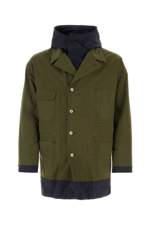 SACAI Reversible Army Green Cotton and Nylon Jacket for Men