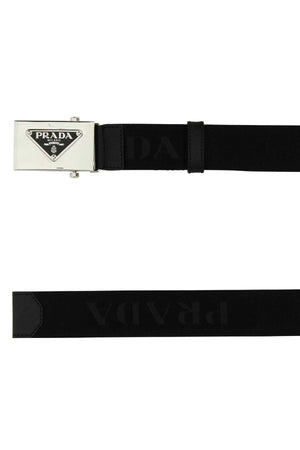 PRADA Stylish Fabric Belt with Silver Finishing - Height: 3.5 cm