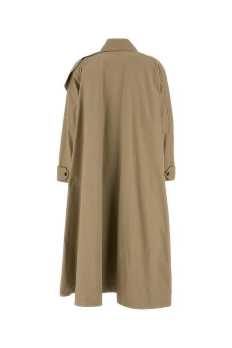 THE ROW Khaki Stretch Cotton Aralia Trench Jacket