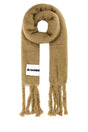 JIL SANDER Cappuccino Mohair Blend Scarf - 218 cm x 127 cm