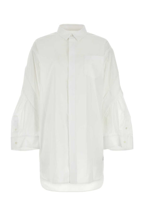 SACAI Classic White Poplin Shirt Dress