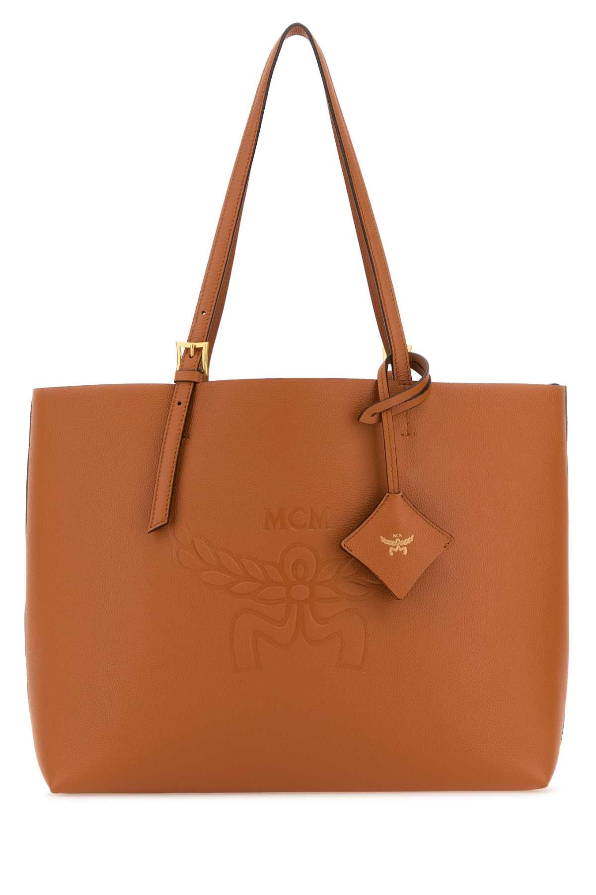 MCM Medium Caramel Leather Himmel Shopping Handbag