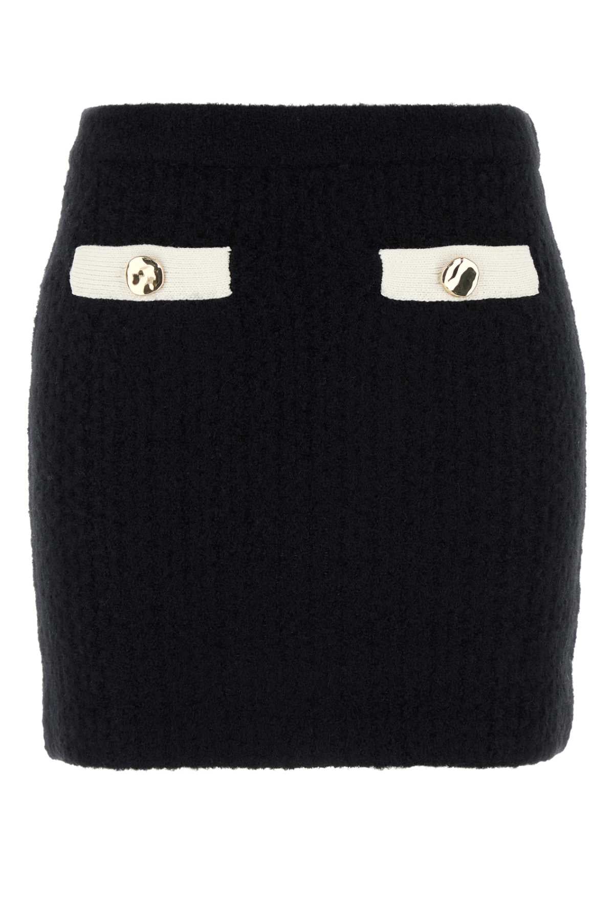 SELF PORTRAIT Chic Stretch Alpaca Blend Mini Skirt