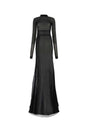 ANN DEMEULEMEESTER Elegant Black Cotton Blend Long Dress for Women