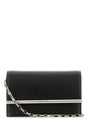 ALEXANDER MCQUEEN Mini Black Leather Cross-Bar Clutch