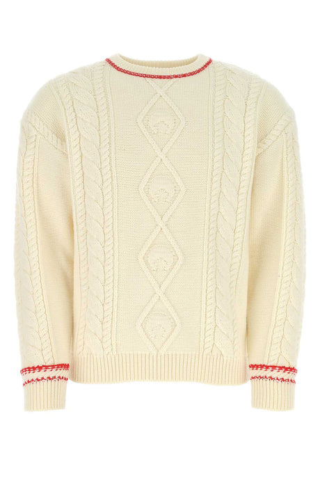 MARINE SERRE Oversized Ivory Wool Sweater for Men