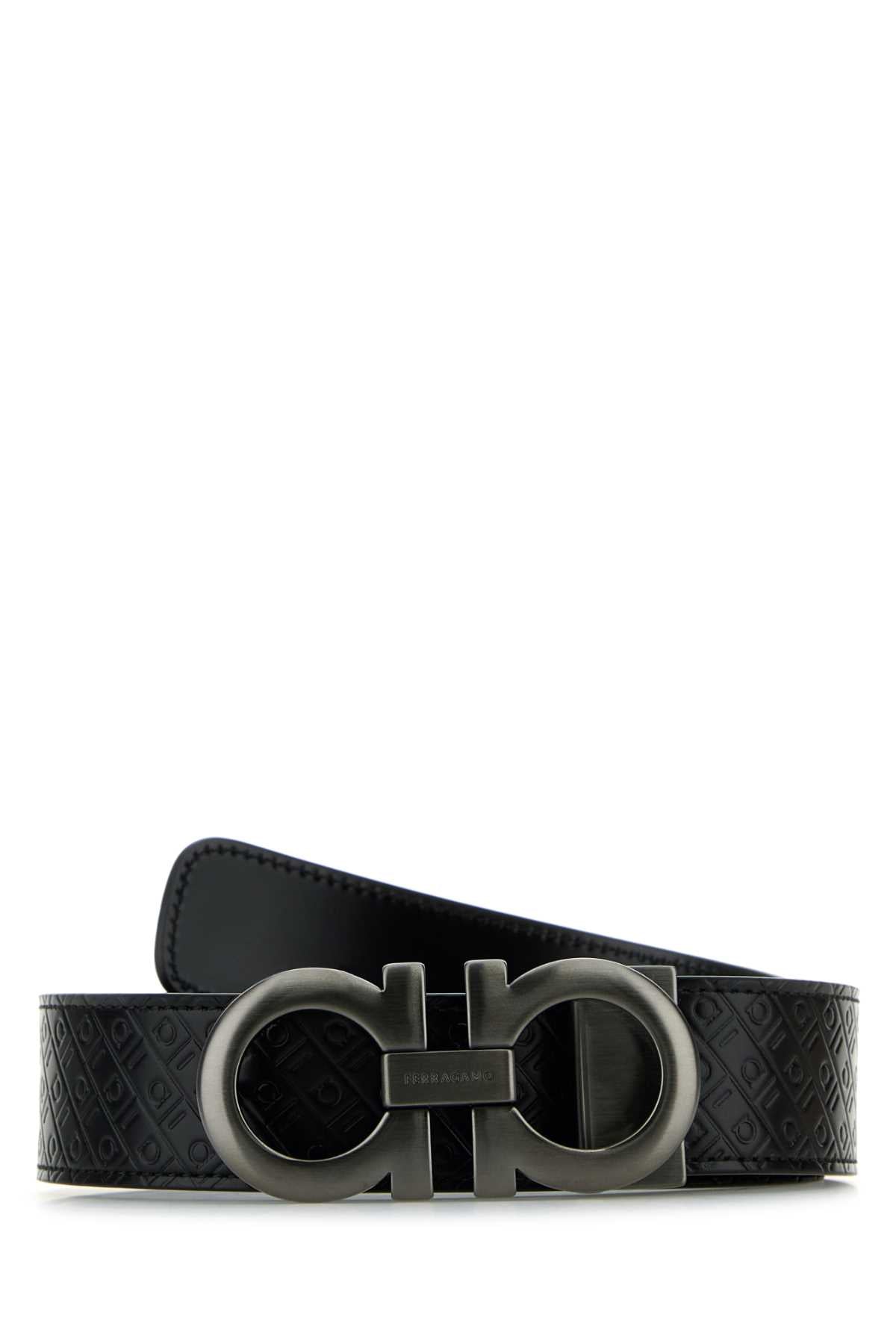 Ferragamo Reversible Leather Belt - Height: 3.5 cm