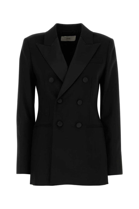 AMI Elegant Black Wool Blazer for Women