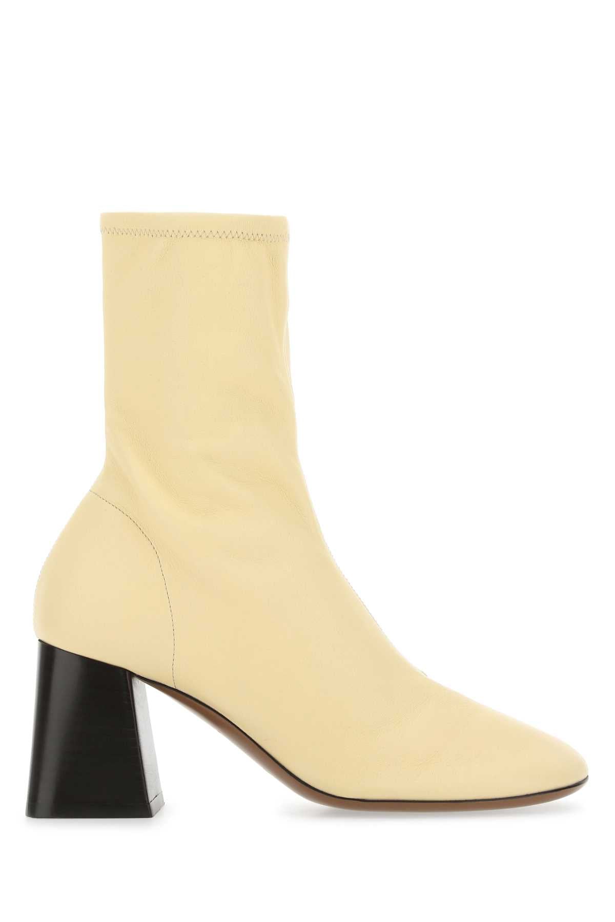 NEOUS Cream Leather Mini Ankle Boots