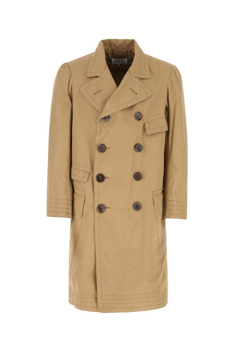 MAISON MARGIELA Oversized Beige Cotton Trench Jacket