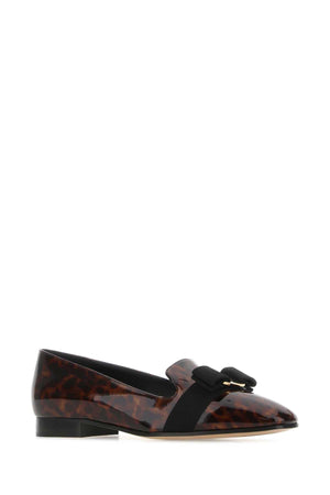 Ferragamo Animal Print Leather Laufer Ballerinas