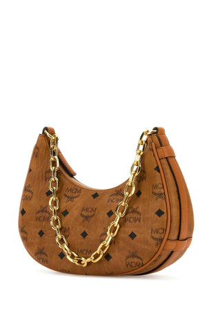 MCM Mini Printed Canvas Crescent Shoulder Handbag