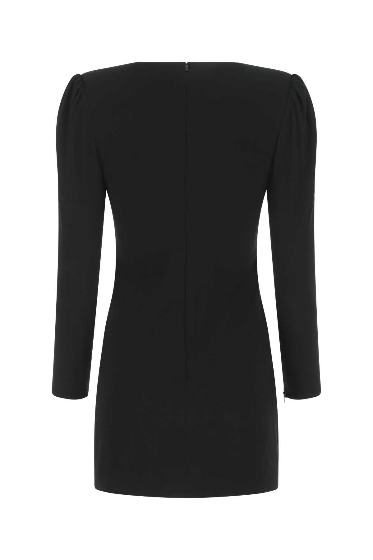 SAINT LAURENT Elegant Black Crepe Mini Dress