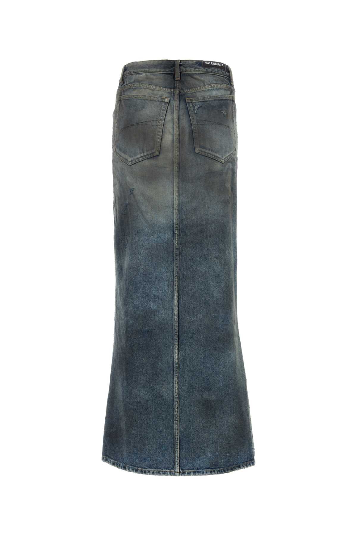 BALENCIAGA Chic Blue Denim Skirt for Women