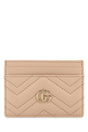 GUCCI Mini Pink Leather Card Holder - GG Marmont Style