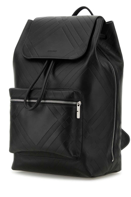 BURBERRY Stylish Black Leather Backpack - 28x40x18 cm