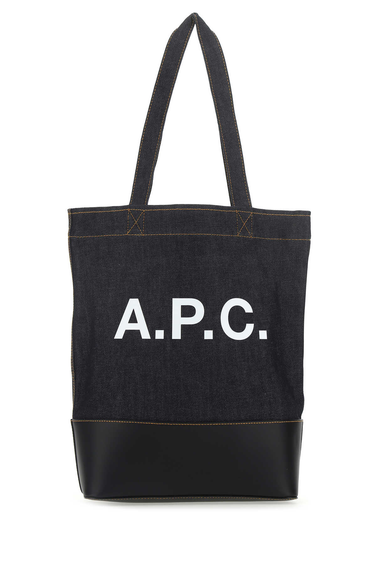 A.P.C. Denim and Leather Shopping Handbag - 30 cm x 40 cm