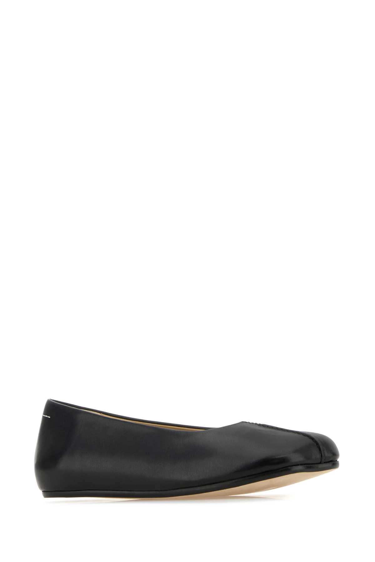 MM6 MAISON MARGIELA Elegant Black Leather Ballerinas for Women