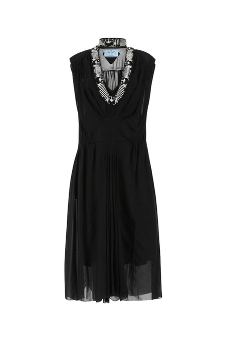 PRADA Elegant Black Viscose Dress