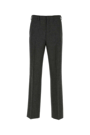 PRADA Elegant Dark Grey Wool Pants for Men