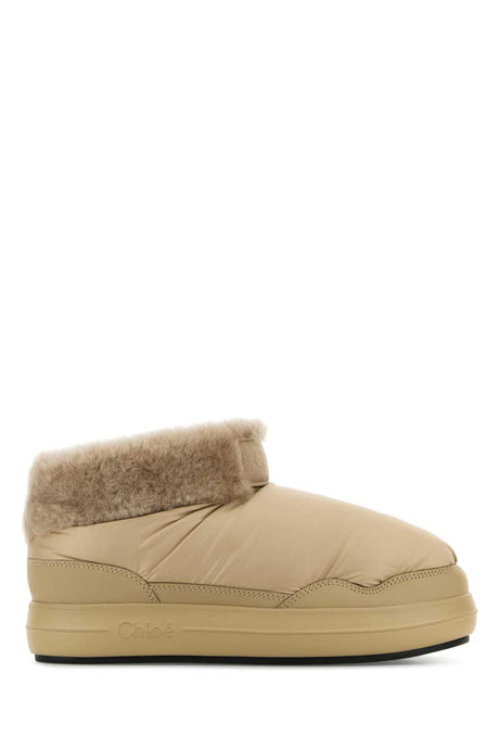 CHLOE Beige Fabric Ankle Boots for Women