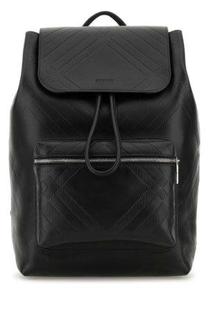 BURBERRY Stylish Black Leather Backpack - 28x40x18 cm