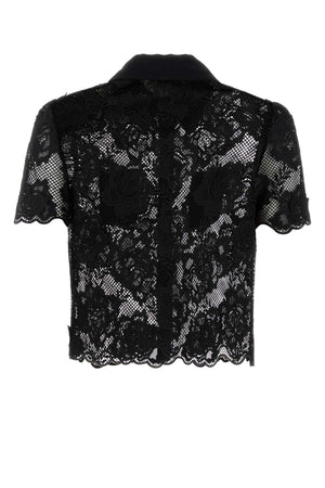 SELF PORTRAIT Chic Black Lace Top for Women - Perfect for 24W Season