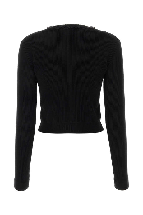 ALESSANDRA RICH Chic Black Wool Blend Cardigan