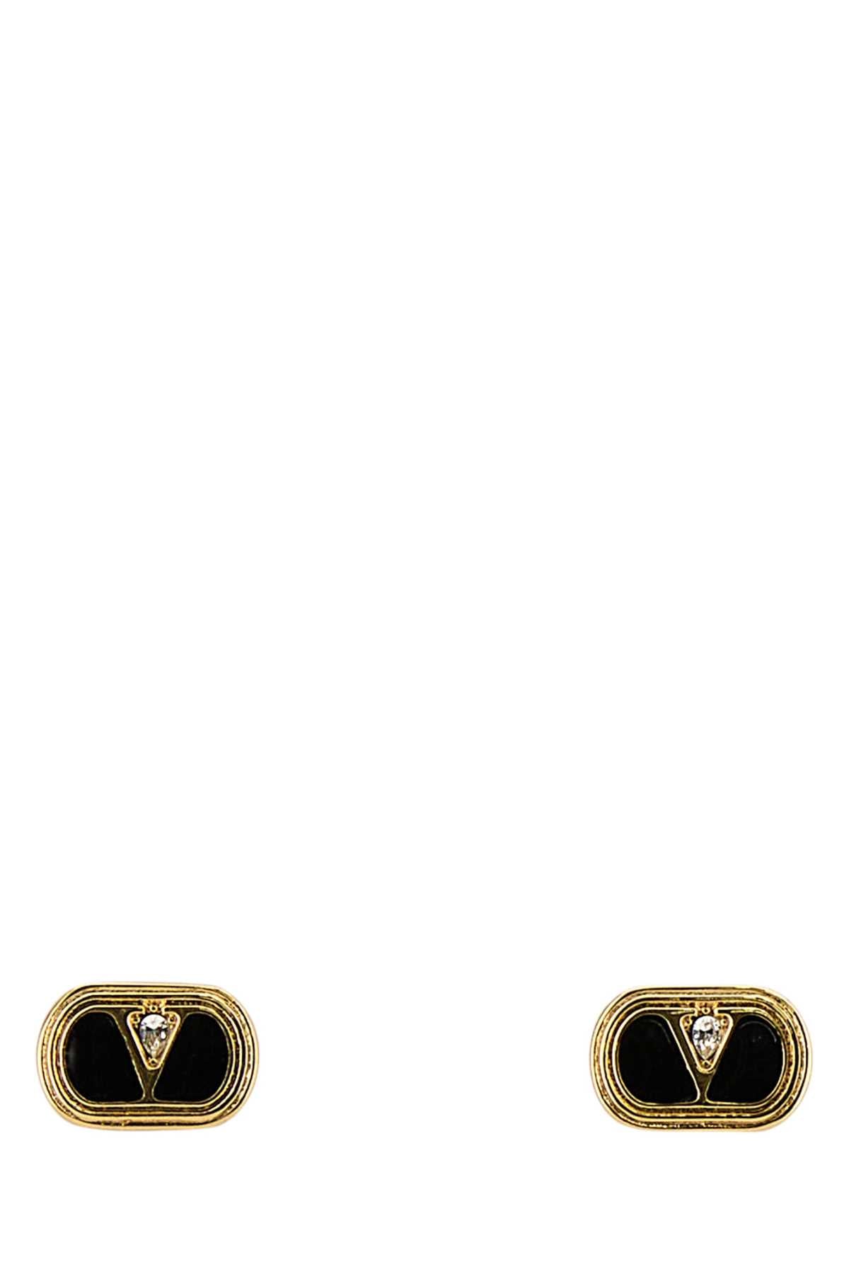 VALENTINO GARAVANI Two-tone Enamel and Metal VLogo Mini Earrings