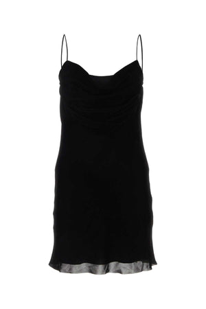 DION LEE Luxurious Black Velvet Mini Dress