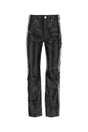 AMI Unisex Black Leather Pants