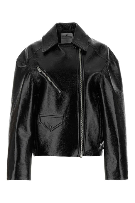 COURREGES Oversize Black Vinyl Jacket for Women