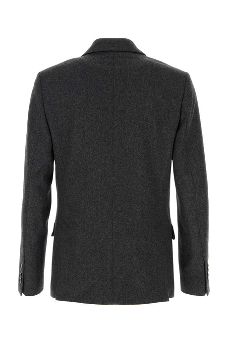 AMI Sophisticated Dark Grey Wool Blazer for Men