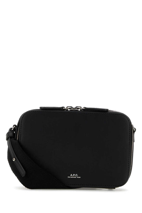 A.P.C. Mini Black Leather Crossbody Handbag