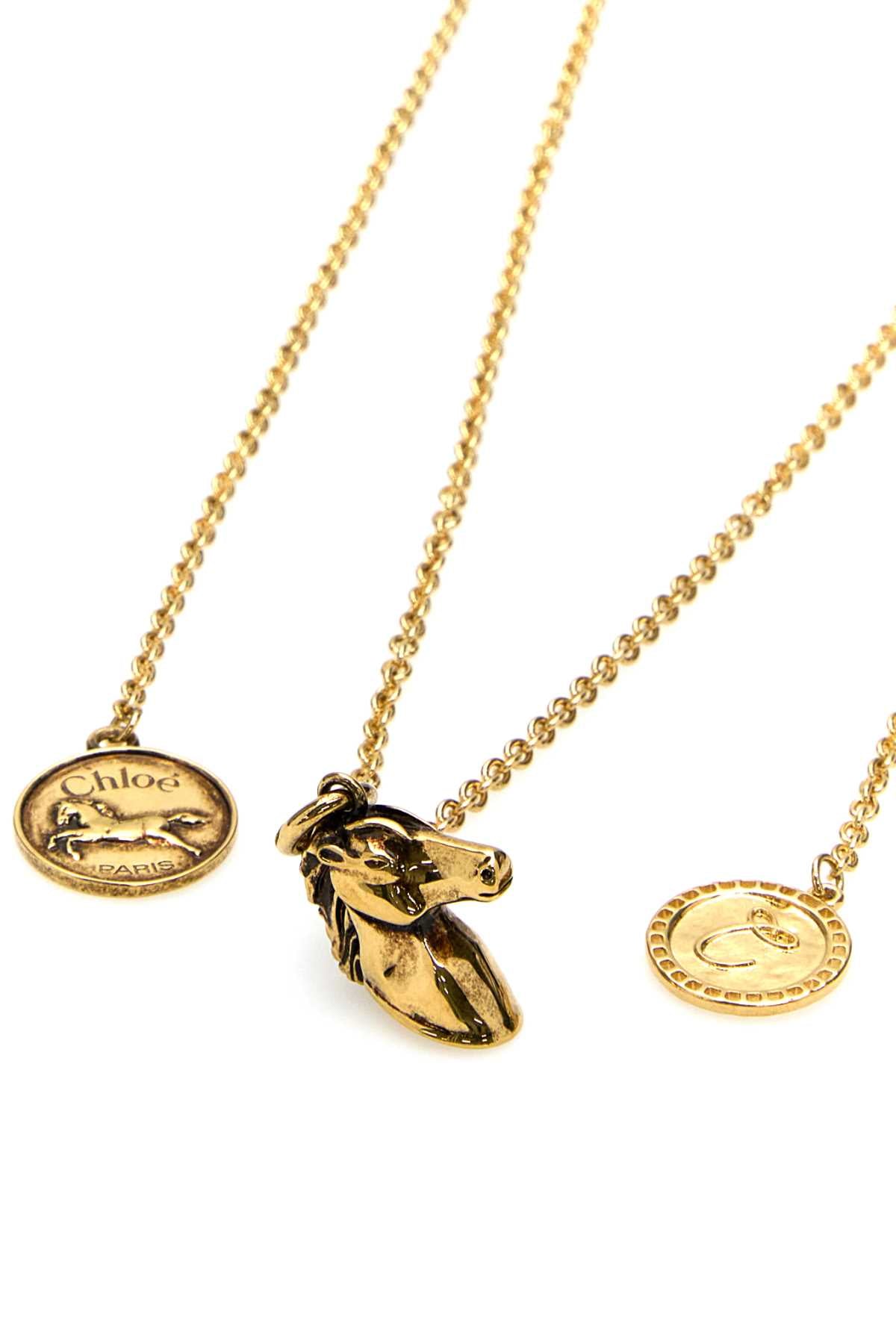 CHLOE Mini Gold Metal Charms Necklace