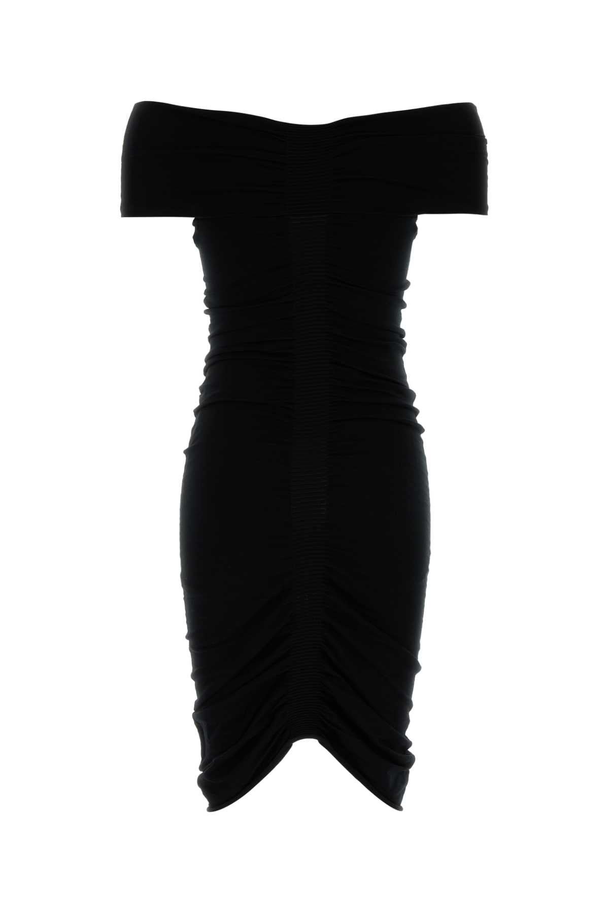 ALEXANDER WANG Black Off-the-Shoulder Mini Stretch Dress