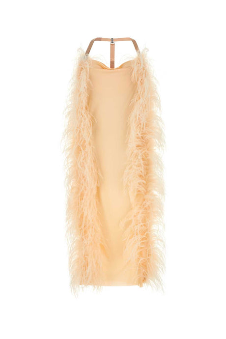 SPORTMAX Viscose Mini Dress with Feather Detail