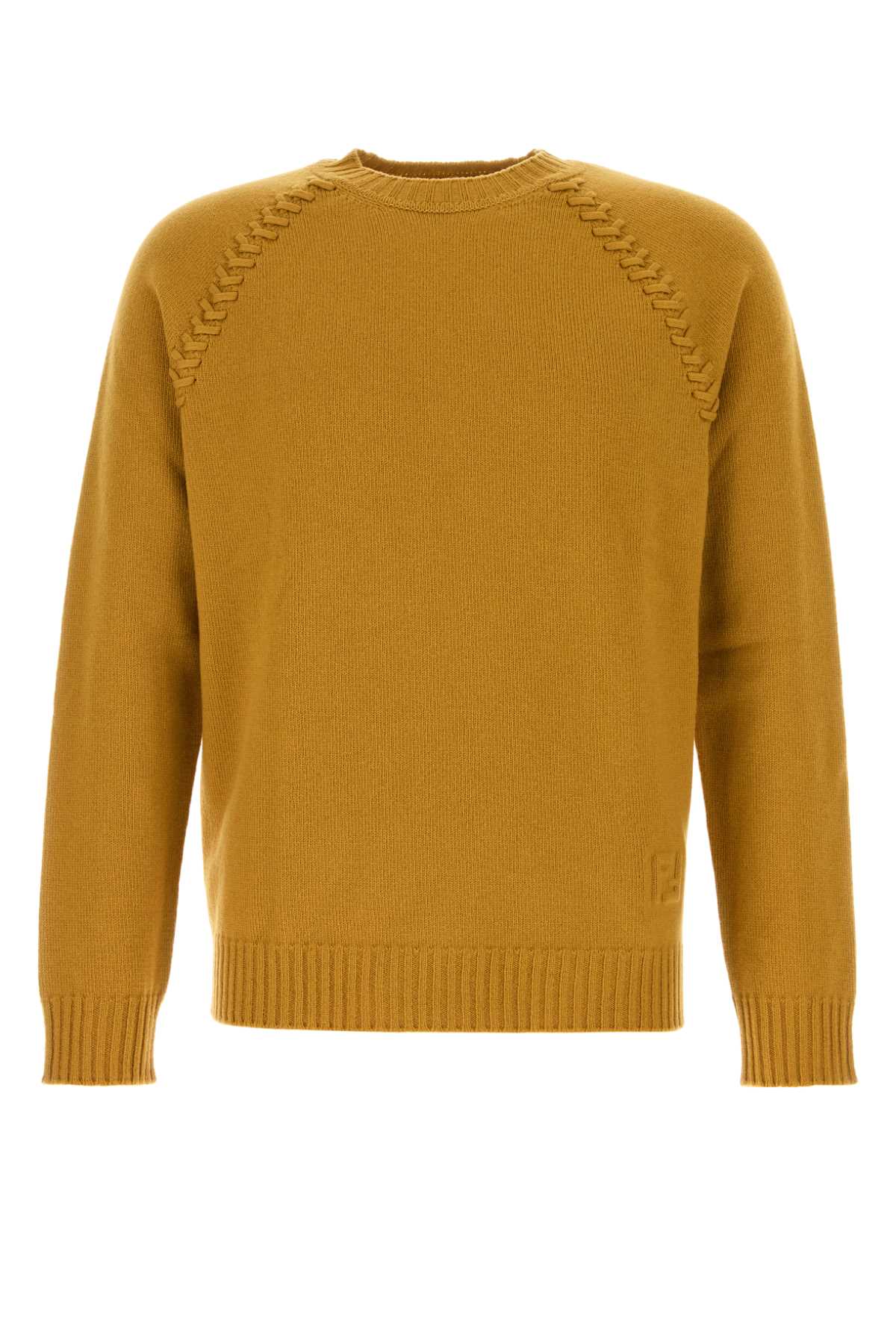 FENDI Stylish Mustard Wool Blend Sweater for Men