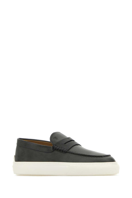 TOD'S Men's Charcoal Leather Loafers