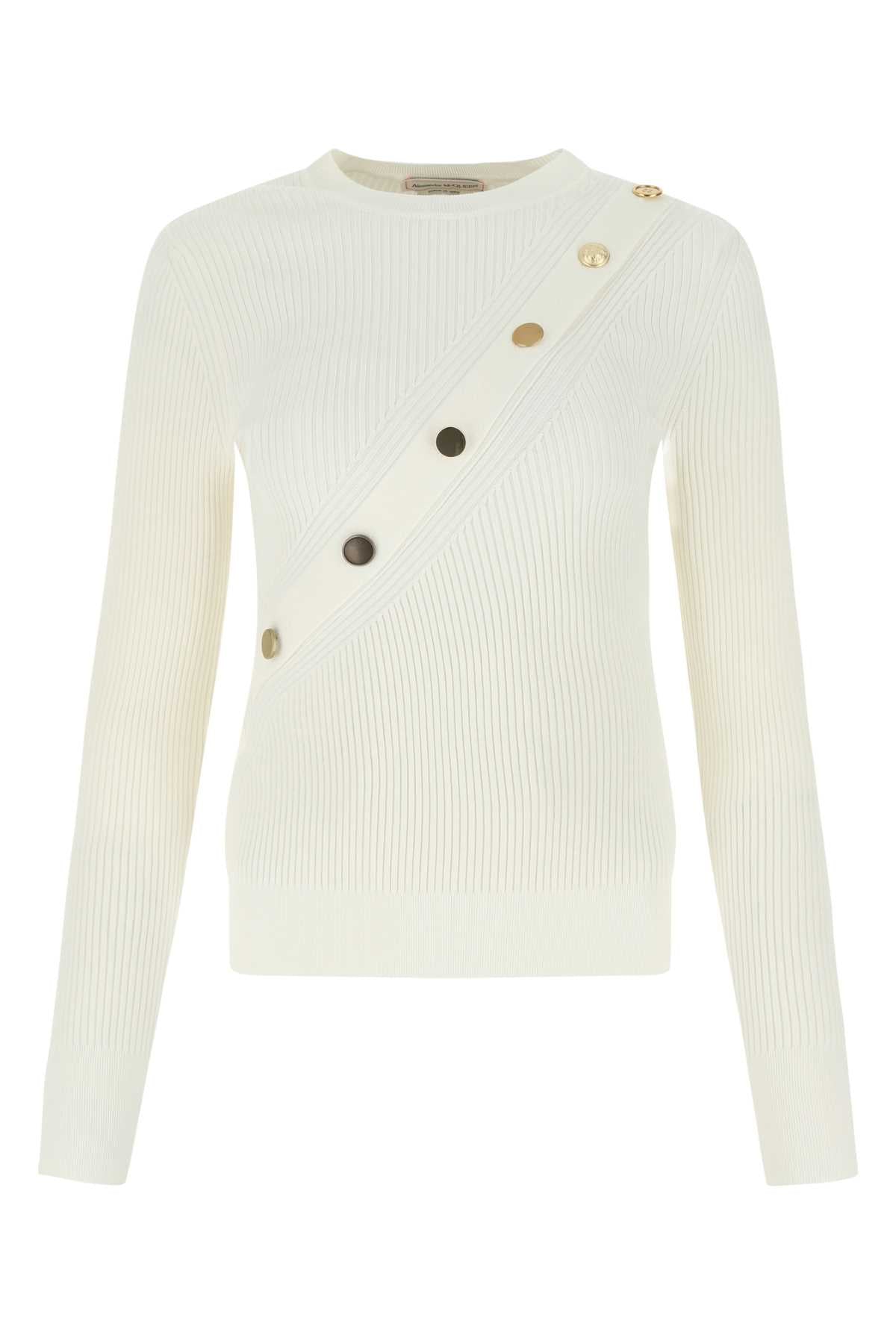 ALEXANDER MCQUEEN Ivory Stretch Viscose Sweater for Women