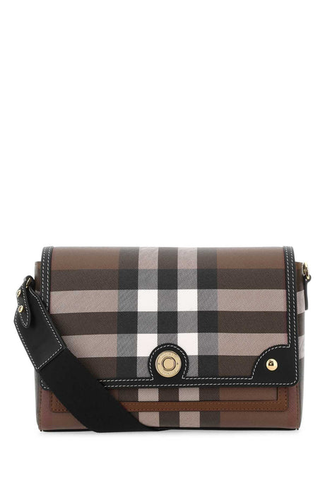 BURBERRY Checked Printed Canvas Crossbody Handbag - 25 cm x 17 cm