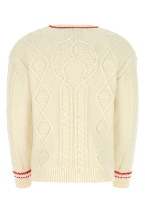 MARINE SERRE Oversized Ivory Wool Sweater for Men