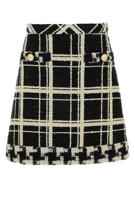 VALENTINO GARAVANI Chic Embroidered Tweed Mini Skirt