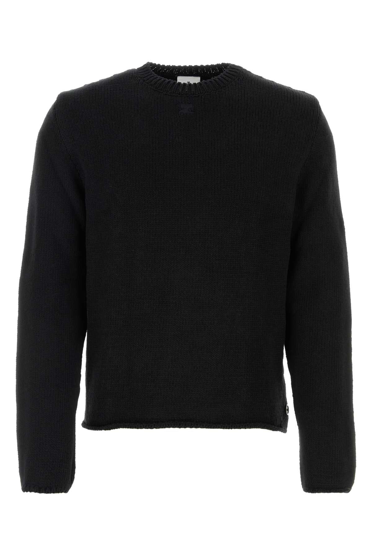 COURREGES Contemporary Black Cotton Blend Sweater for Men