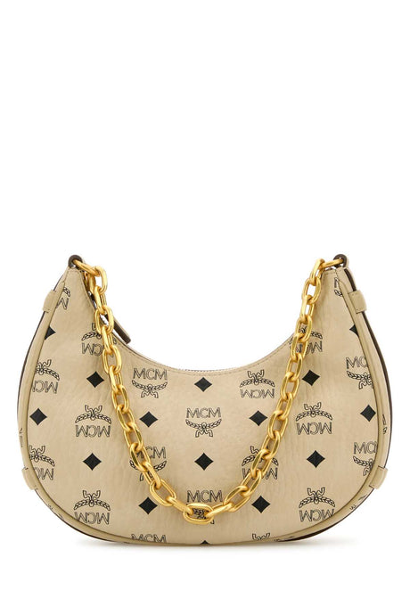 MCM Mini Printed Canvas Crescent Shoulder Handbag