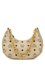 MCM Mini Printed Canvas Crescent Shoulder Handbag