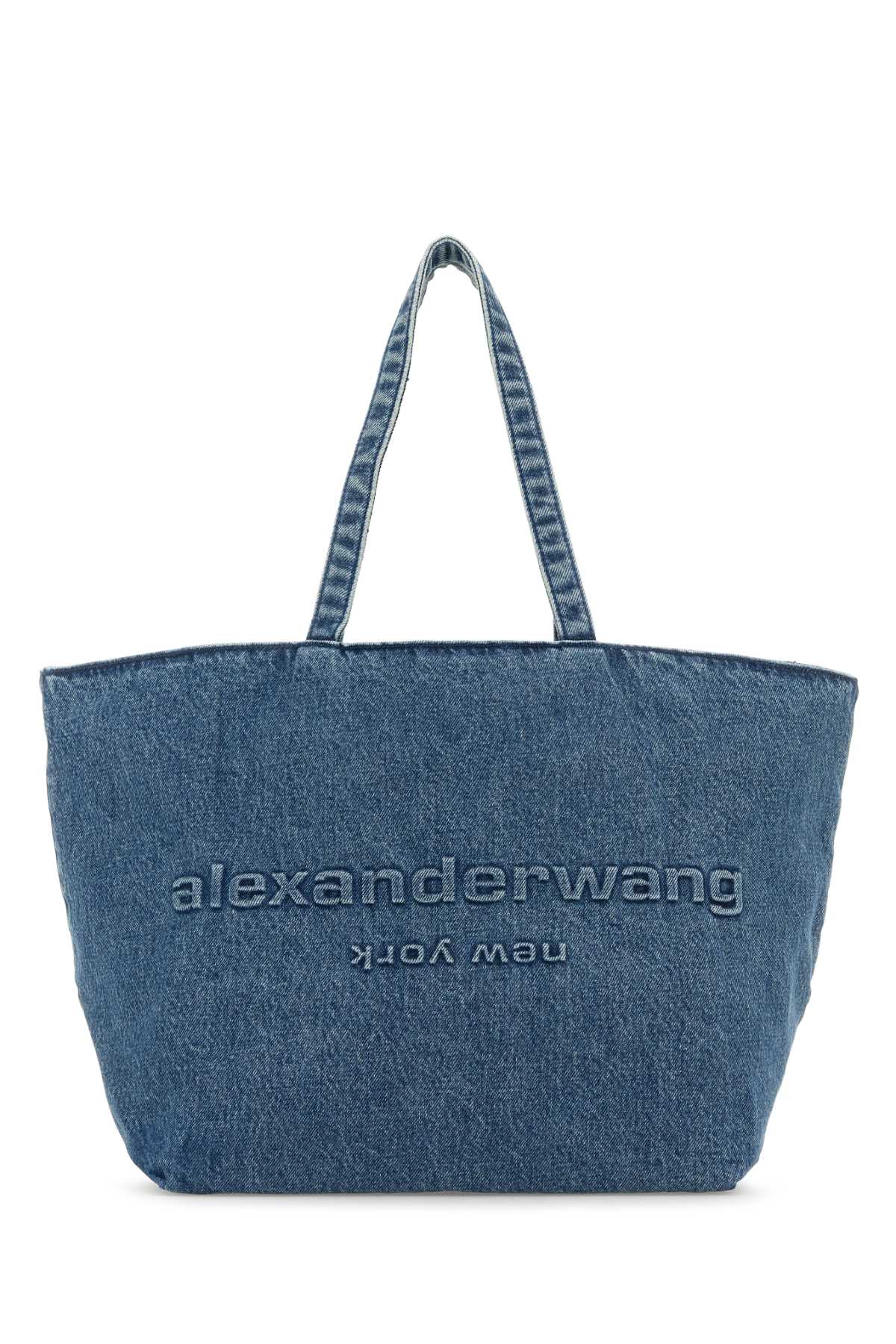 ALEXANDER WANG Denim Punch Mini Shopping Handbag - 30cm x 30cm x 25cm