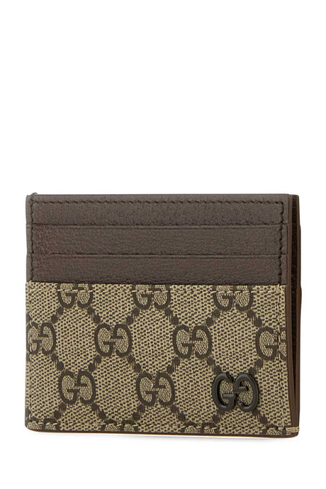 GUCCI Mini Fabric and Leather Card Holder